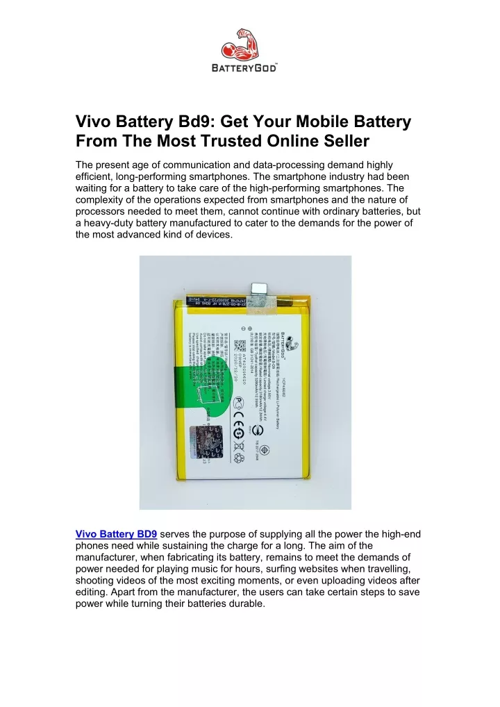 vivo battery bd9 get your mobile battery from
