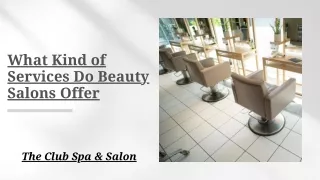 What Kind of Services Do Beauty Salons Offer