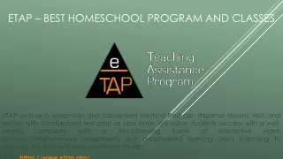 eTAP – Best Homeschool Programs and Classes