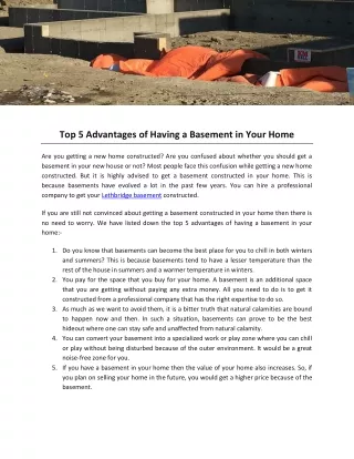 top 5 advantages of having a basement in your home