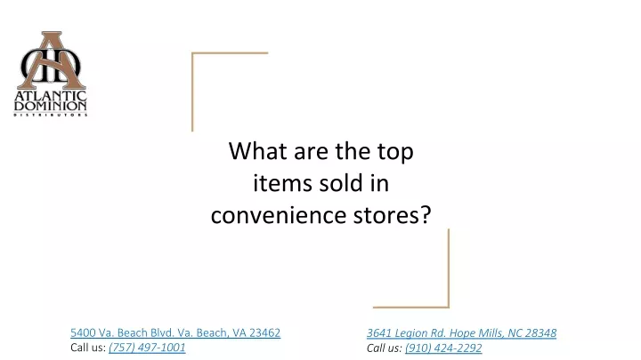 what are the top items sold in convenience stores