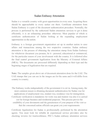 sudan embassy attestation