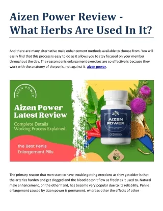 aizen power review what herbs are used in it