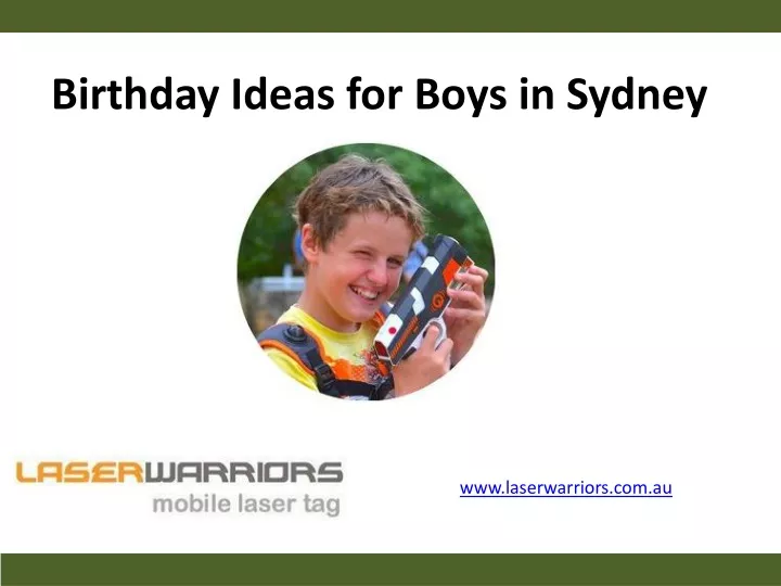 birthday ideas for boys in sydney