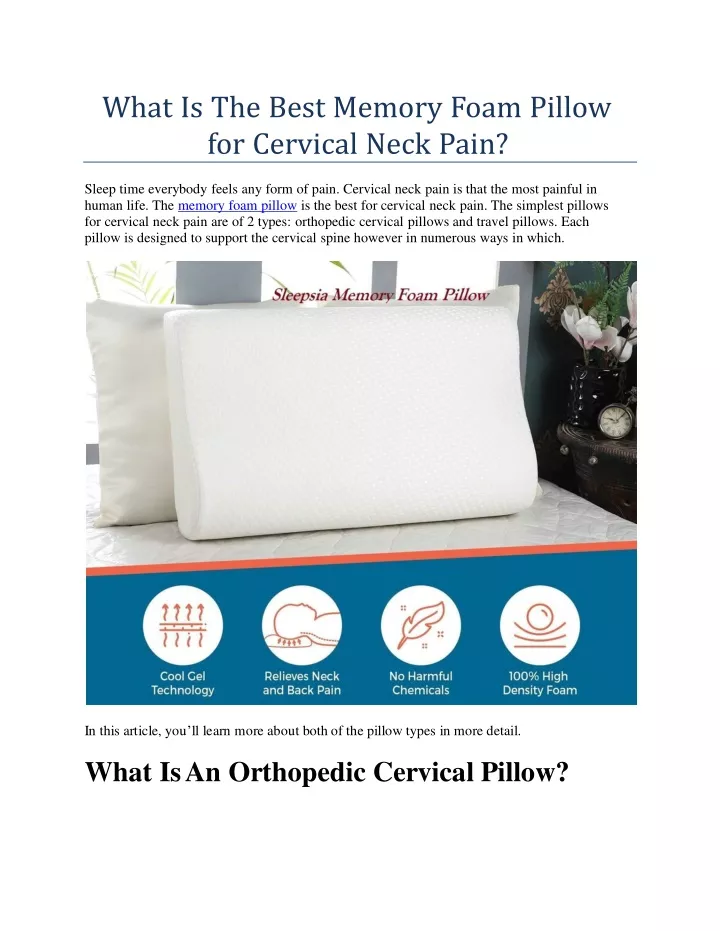 what is the best memory foam pillow for cervical