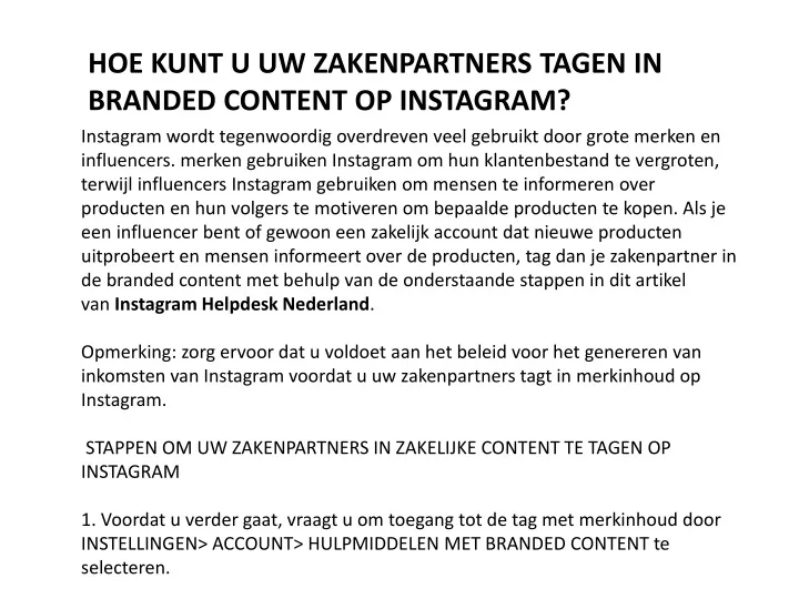 hoe kunt u uw zakenpartners tagen in branded