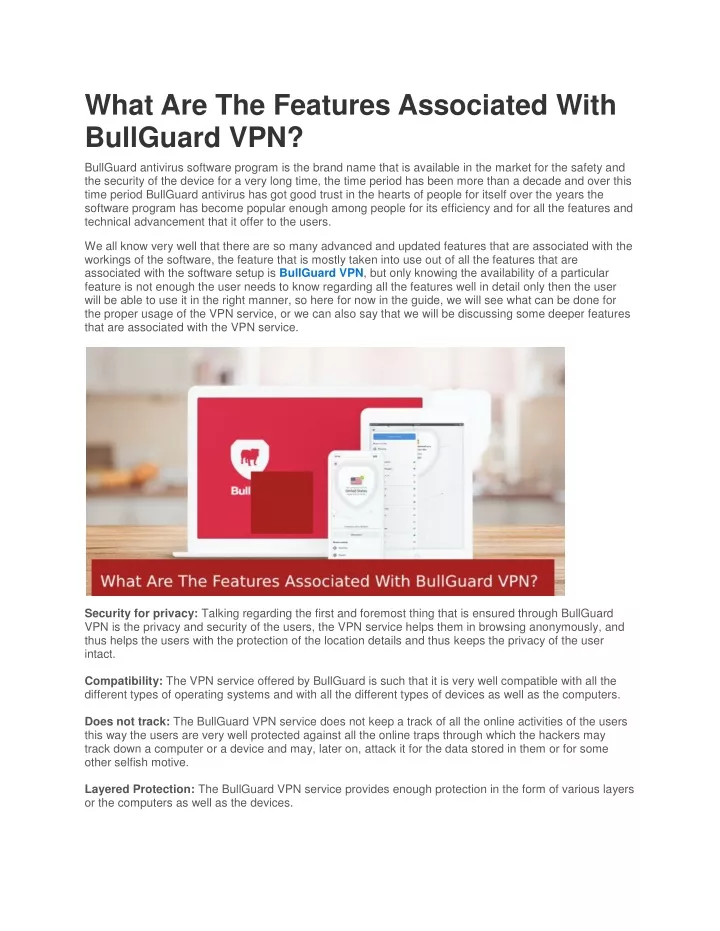 what are the features associated with bullguard