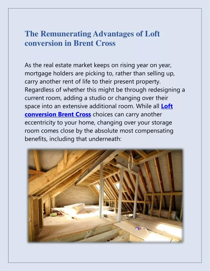 the remunerating advantages of loft conversion