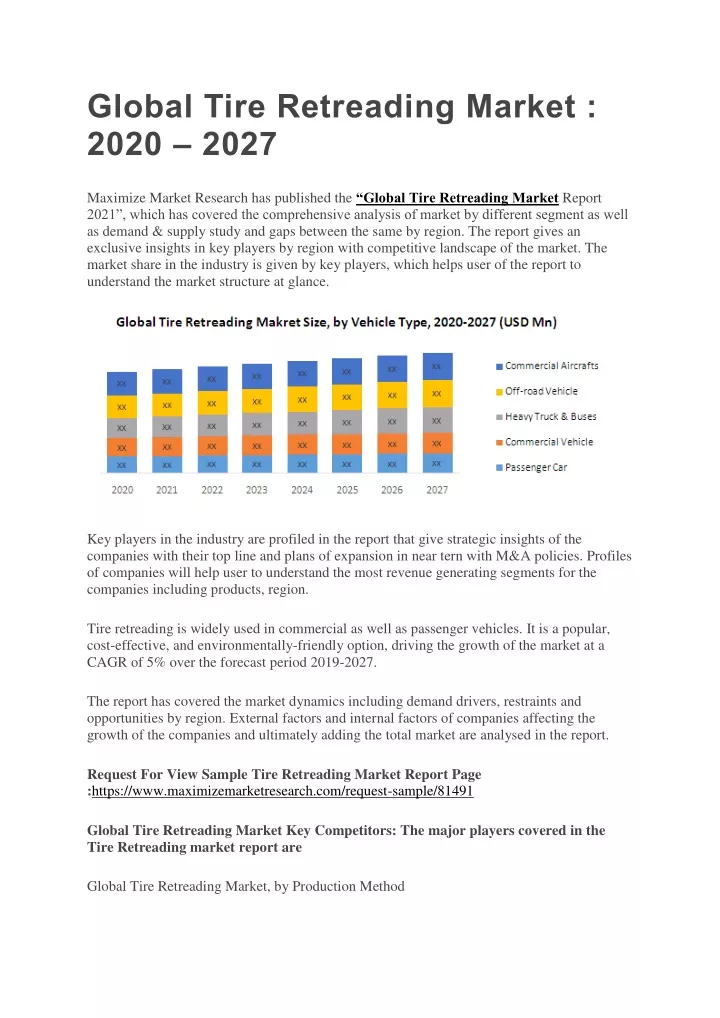 global tire retreading market 2020 2027