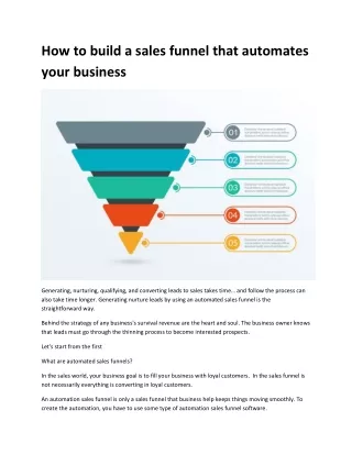 How to build a sales funnel that automates your business