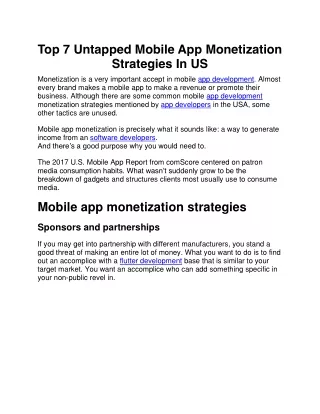 top 7 untapped mobile app monetization strategies