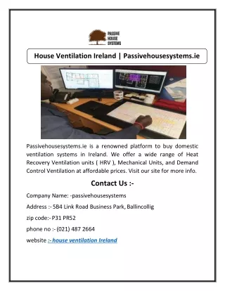 House Ventilation Ireland | Passivehousesystems.ie