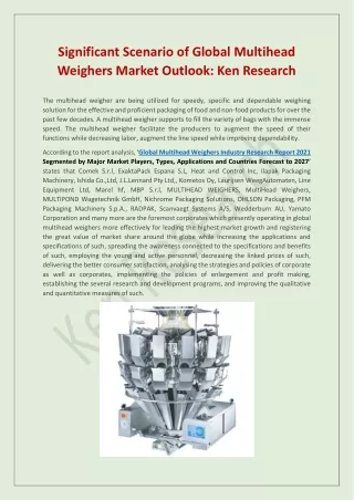 significant scenario of global multihead weighers