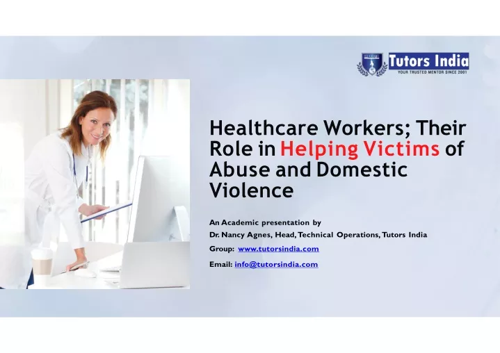 healthcare workers their role i n helpin g victims of abus e an d domestic violence