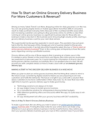 How to start an online grocery delivery business