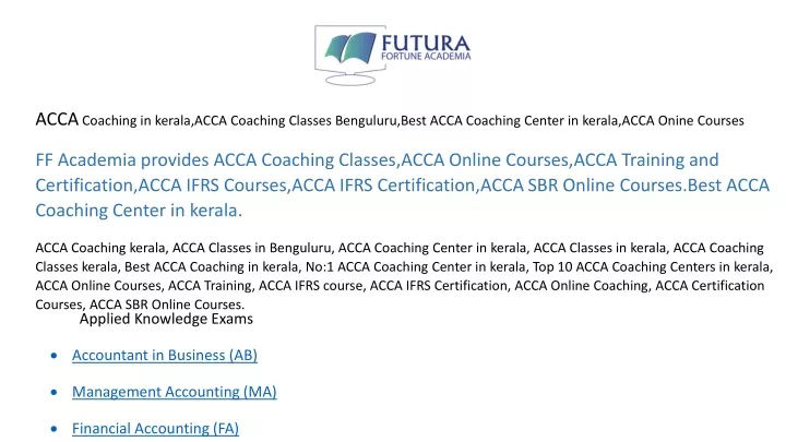 acca coaching in kerala acca coaching classes