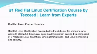 1 red hat linux certification course by texceed learn from experts
