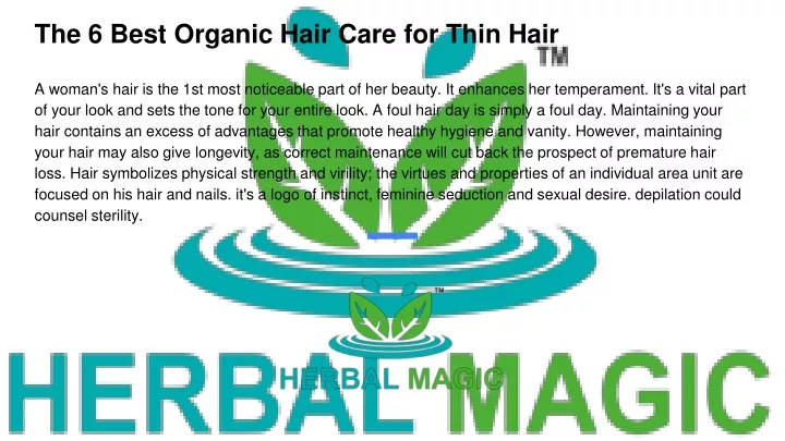 the 6 best organic hair care for thin hair