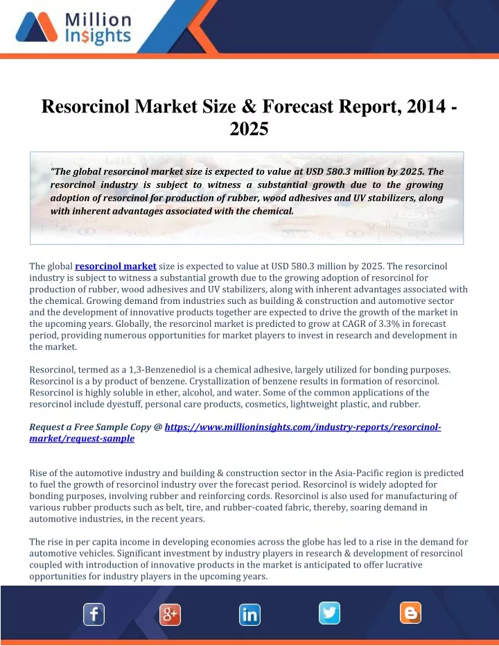 resorcinol market size forecast report 2014 2025