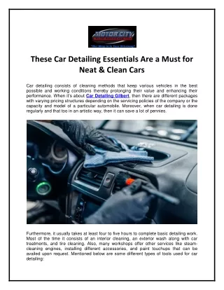 These Car Detailing Essentials Are a Must for Neat & Clean Cars