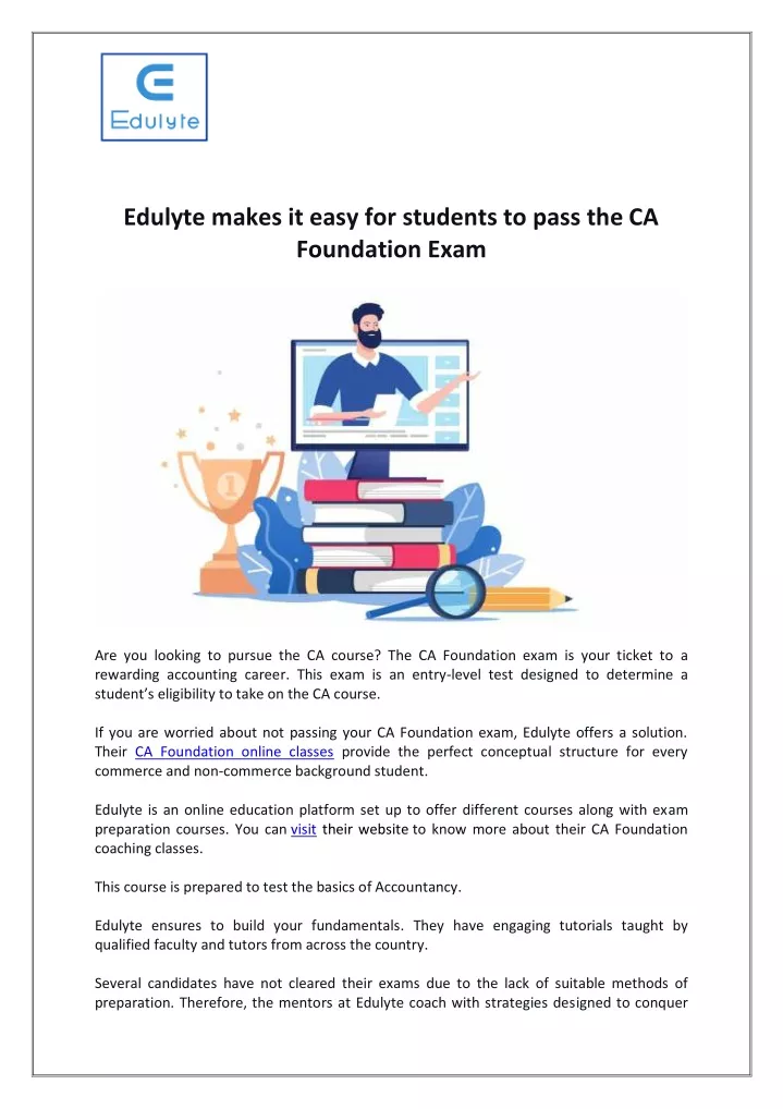 edulyte makes it easy for students to pass