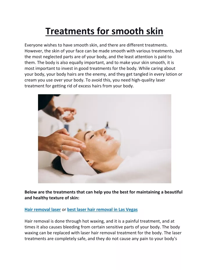 treatments for smooth skin
