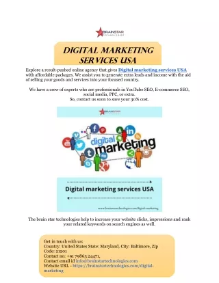 Grow your firm with the best Digital marketing services USA