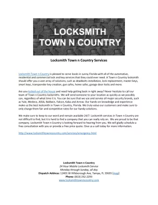 Locksmith Town n Country Services