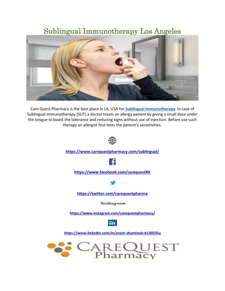 sublingual immunotherapy los angeles sublingual