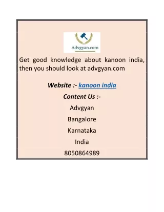 Kanoon India |Advgyan.com
