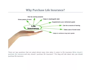 Why Purchase Life Insurance