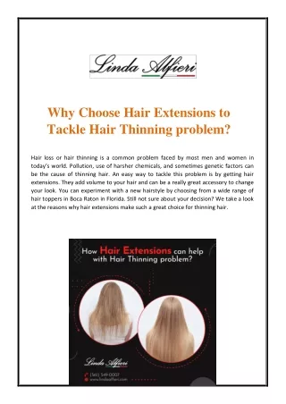 Why Choose Hair Extensions to Tackle Hair Thinning problem