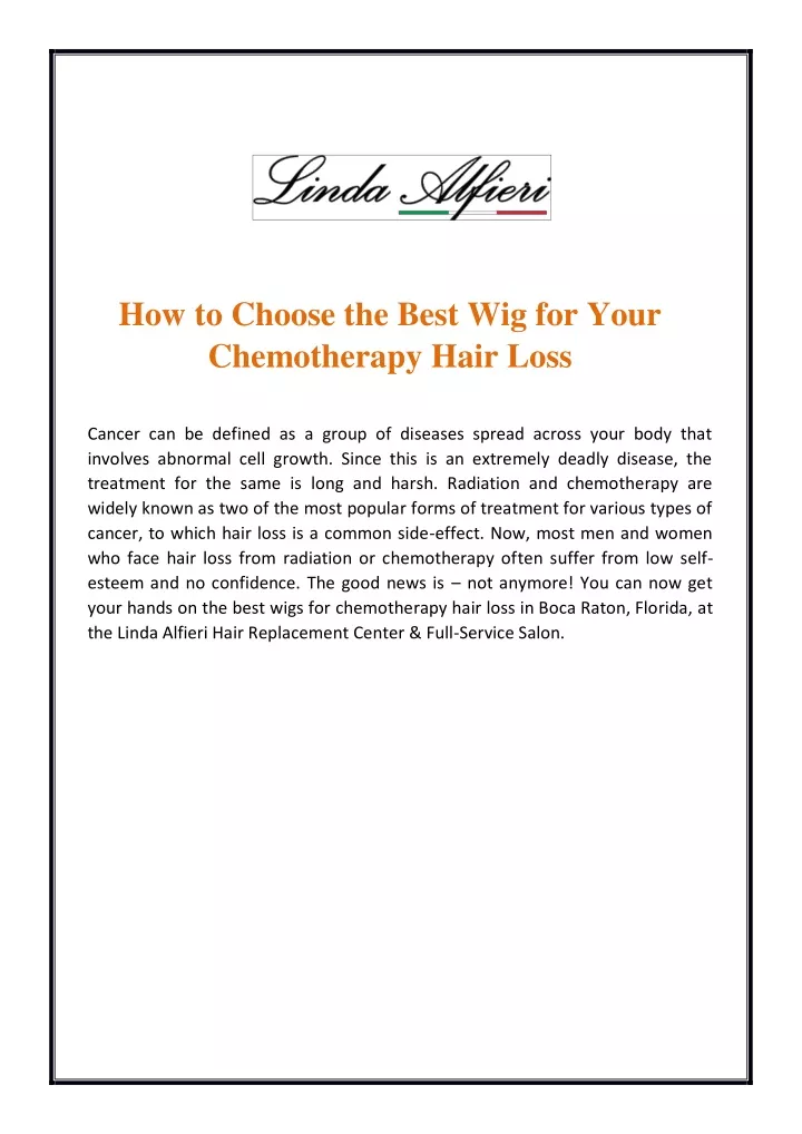 how to choose the best wig for your chemotherapy
