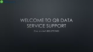 welcome to qb data service support