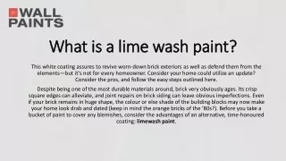 What is a lime wash paint