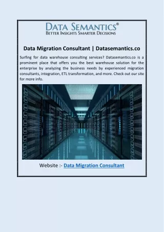 Data Migration Consultant | Datasemantics.co