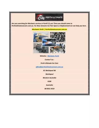 are you searching for mechanic services in perth