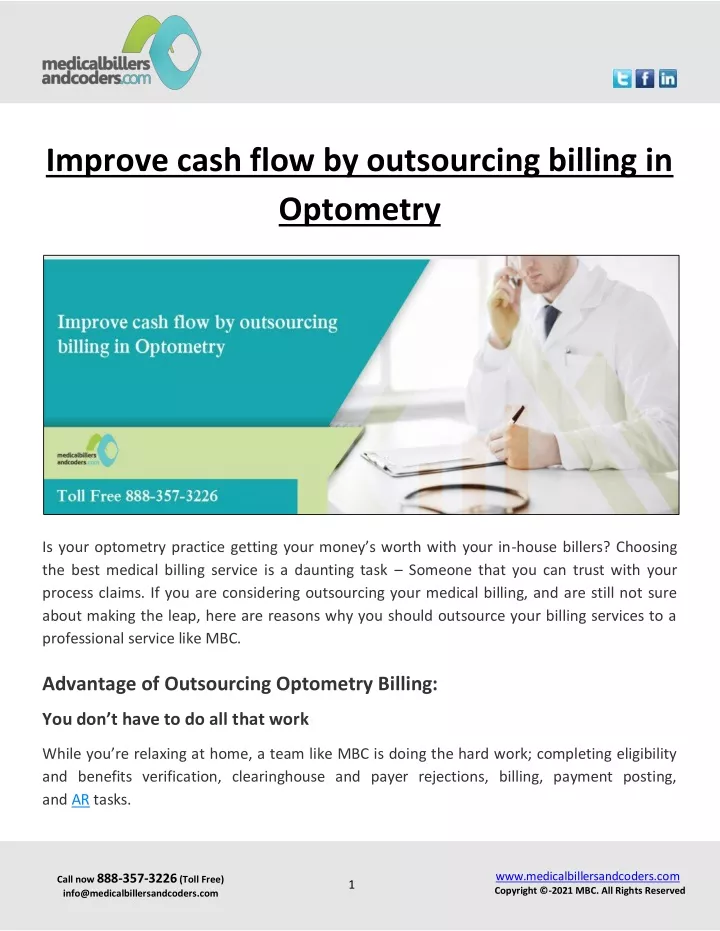 improve cash flow by outsourcing billing