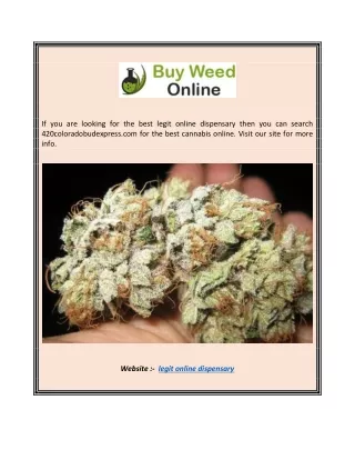 Legit Online Dispensary| 420coloradobudexpress.com