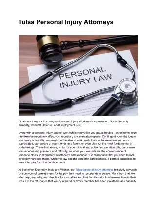 Tulsa Personal Injury Attorneys