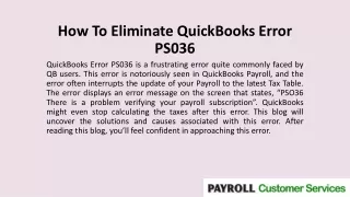 how to eliminate quickbooks error ps036