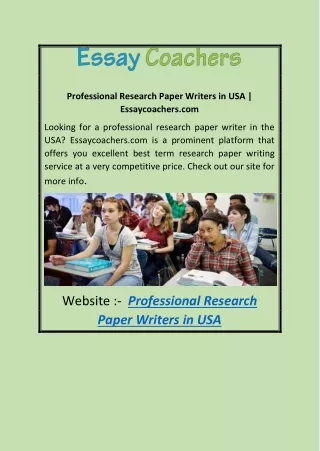 Professional Research Paper Writers in USA | Essaycoachers.com