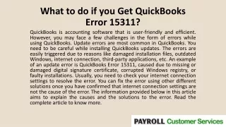 what to do if you get quickbooks error 15311