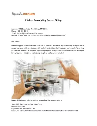 Kitchen Remodeling Pros of Billings