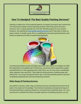Hire The Best Quality Painting Services To Make Your Life Colorful