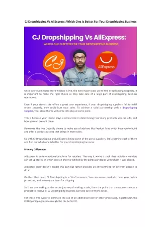 CJ Dropshipping Vs AliExpress Which One Is Better For Your Dropshipping Business