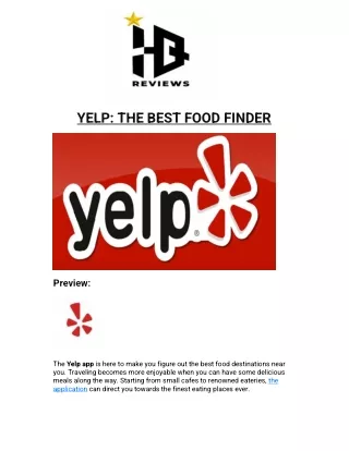 yelp the best food finder