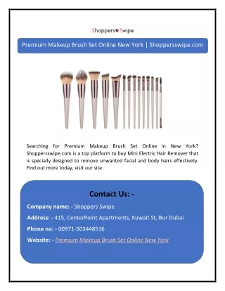Premium Makeup Brush Set Online New York | Shoppersswipe.com
