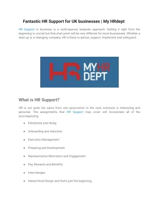 Fantastic HR Support for UK businesses | My HRdept