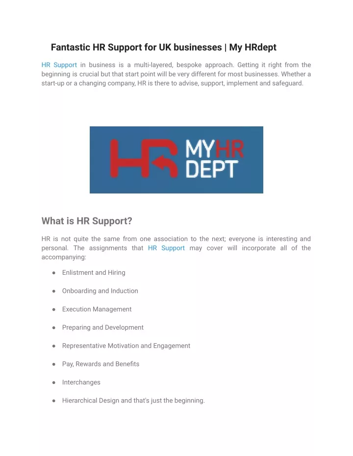 fantastic hr support for uk businesses my hrdept